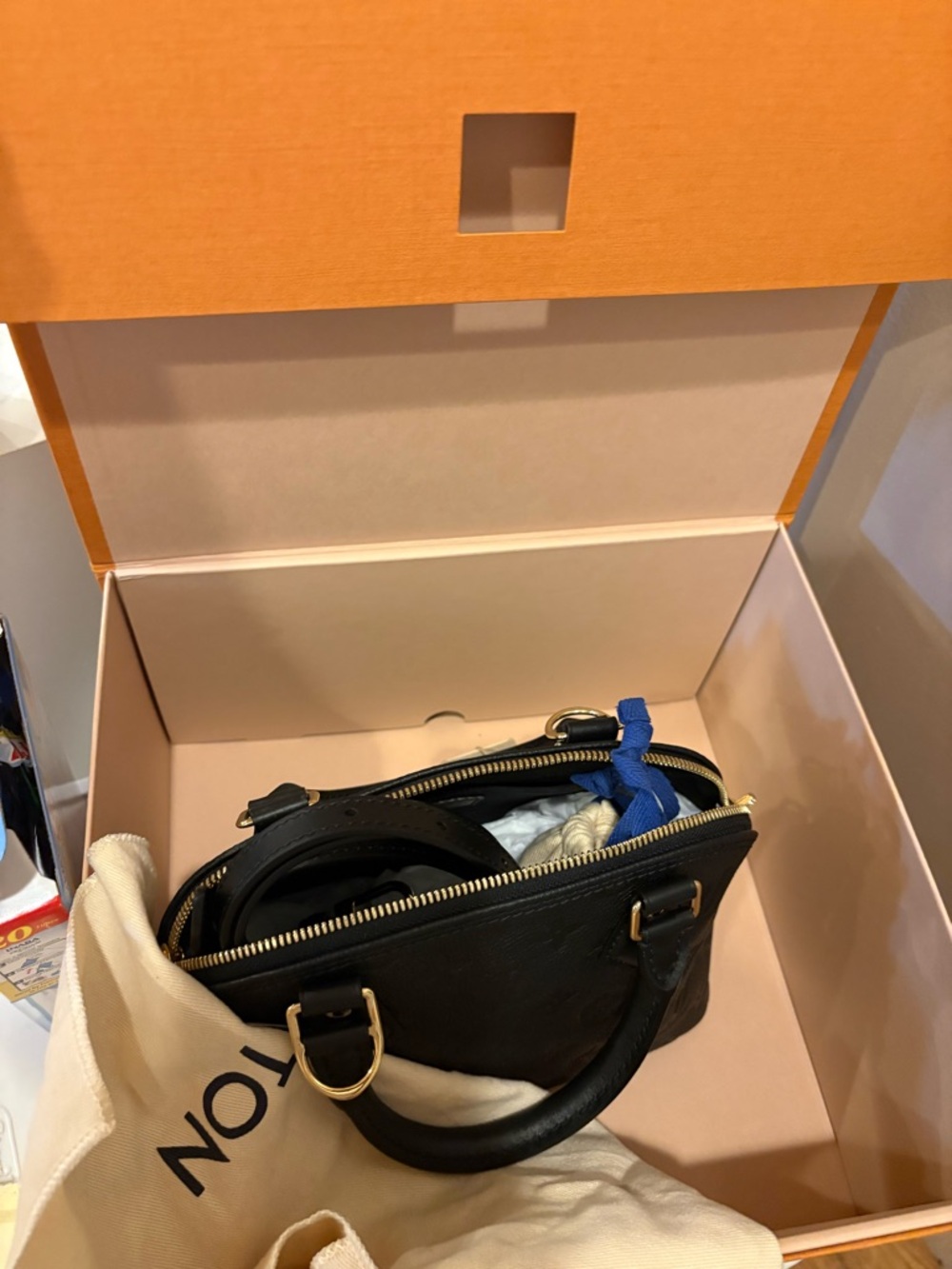 Louis Vuitton Black Neo Alma BB Satchel with Gold Hardware - Picture 3 of 10